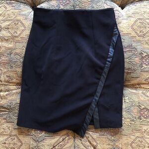 XOXO Black Pencil Skirt Bodycon Faux Wrap Size XS